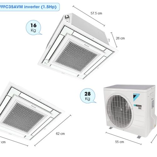 Máy lạnh âm trần Daikin inverter 3.0Hp FFFC71AVM 4 FFFC35AVM inverter 1.5Hp