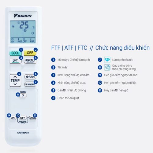 Máy lạnh Daikin (2.0 Hp) FTF50XV1V 12 may lanh daikin ftf25uv1v 1 0 hp 12